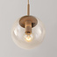 5-lichts hanglamp Alea - beige met transparante glazen bollen