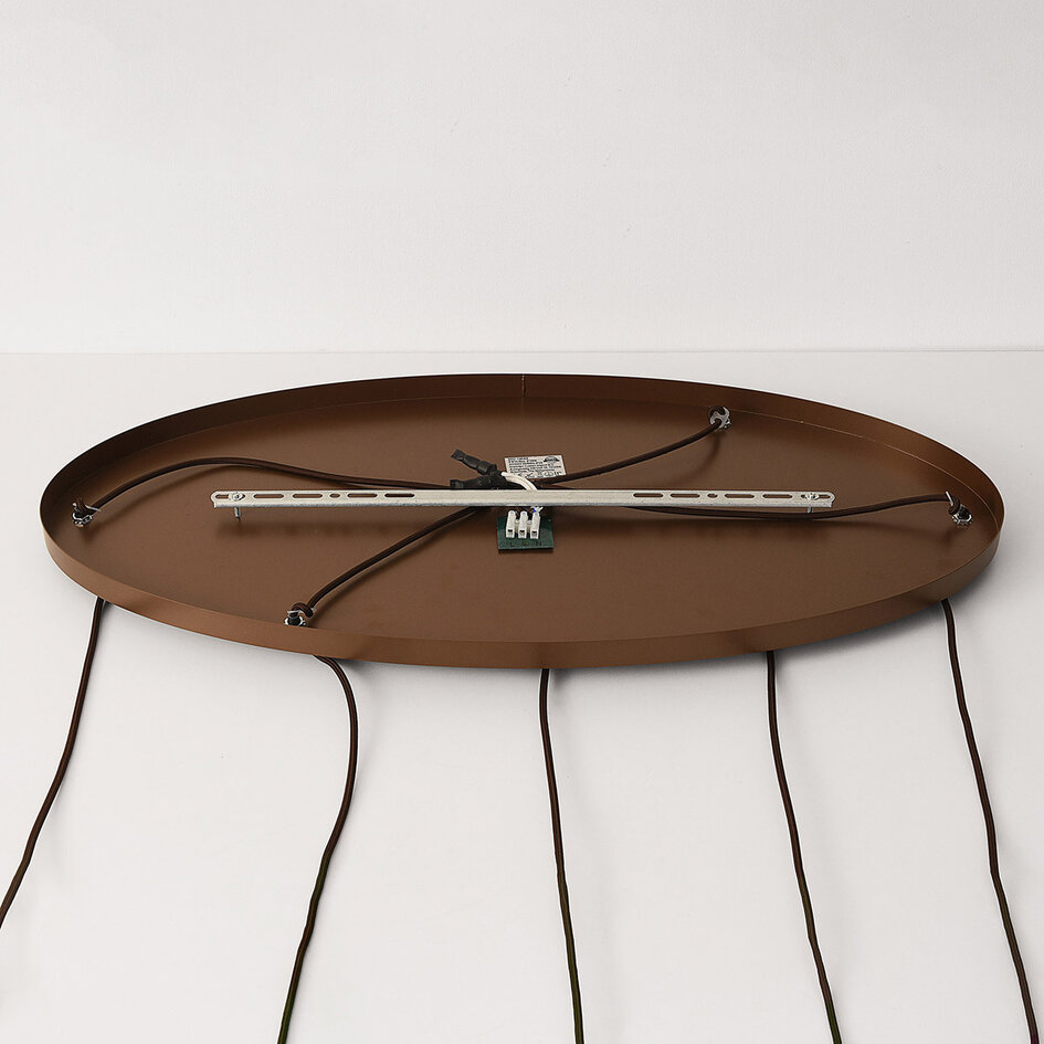 Hanglamp Nira met bruin ombre-glazen bollen, 5-lichts