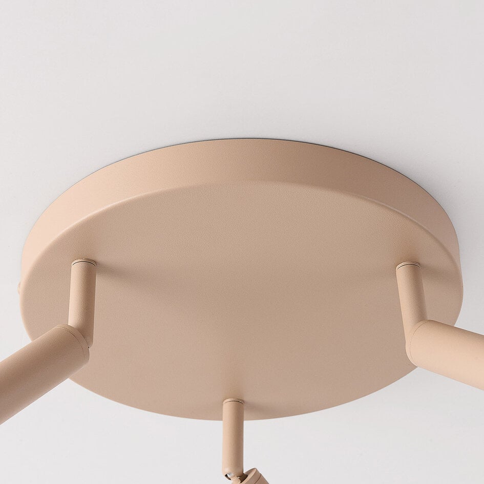 Plafondlamp Dora in beige met drie verstelbare spots