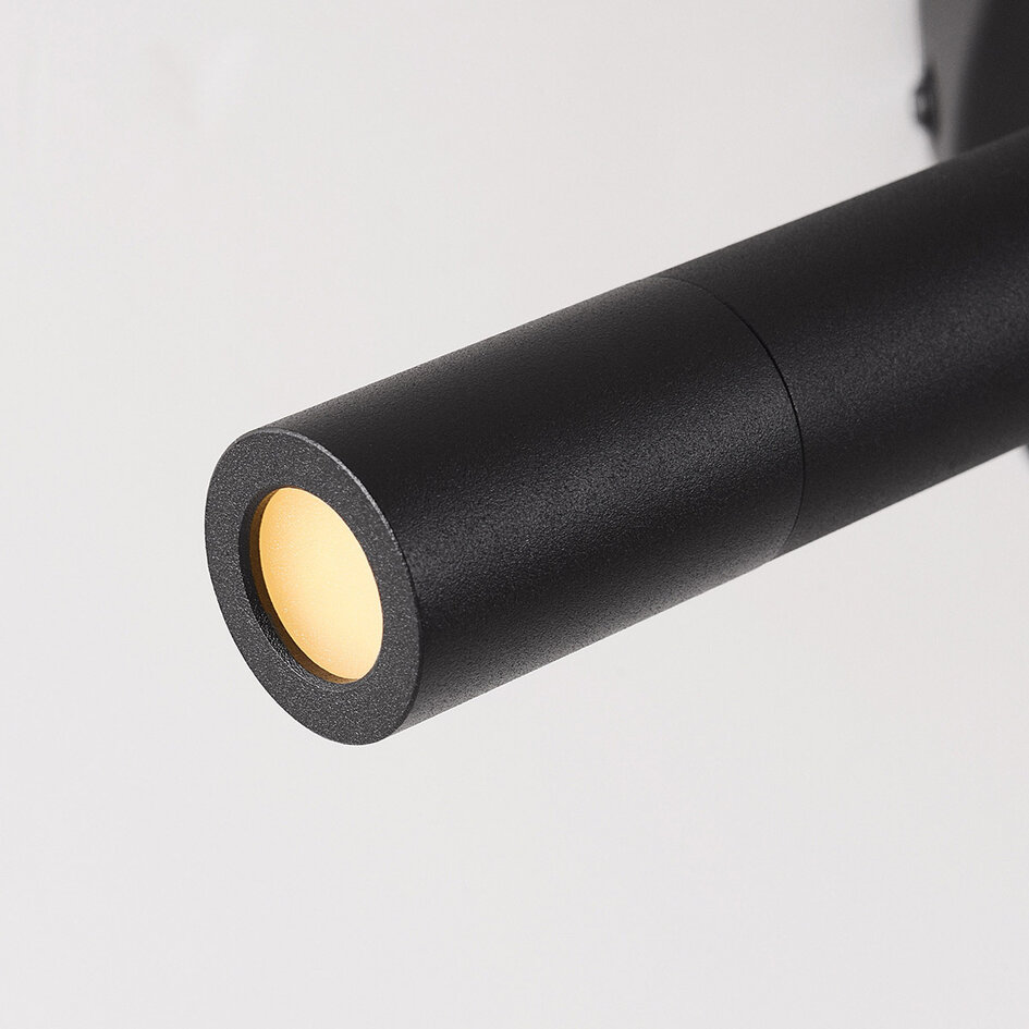 Zwarte plafondlamp Dora met drie verstelbare spots