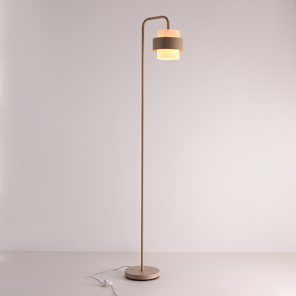 Vloerlamp Kodee met melkwit glas - beige