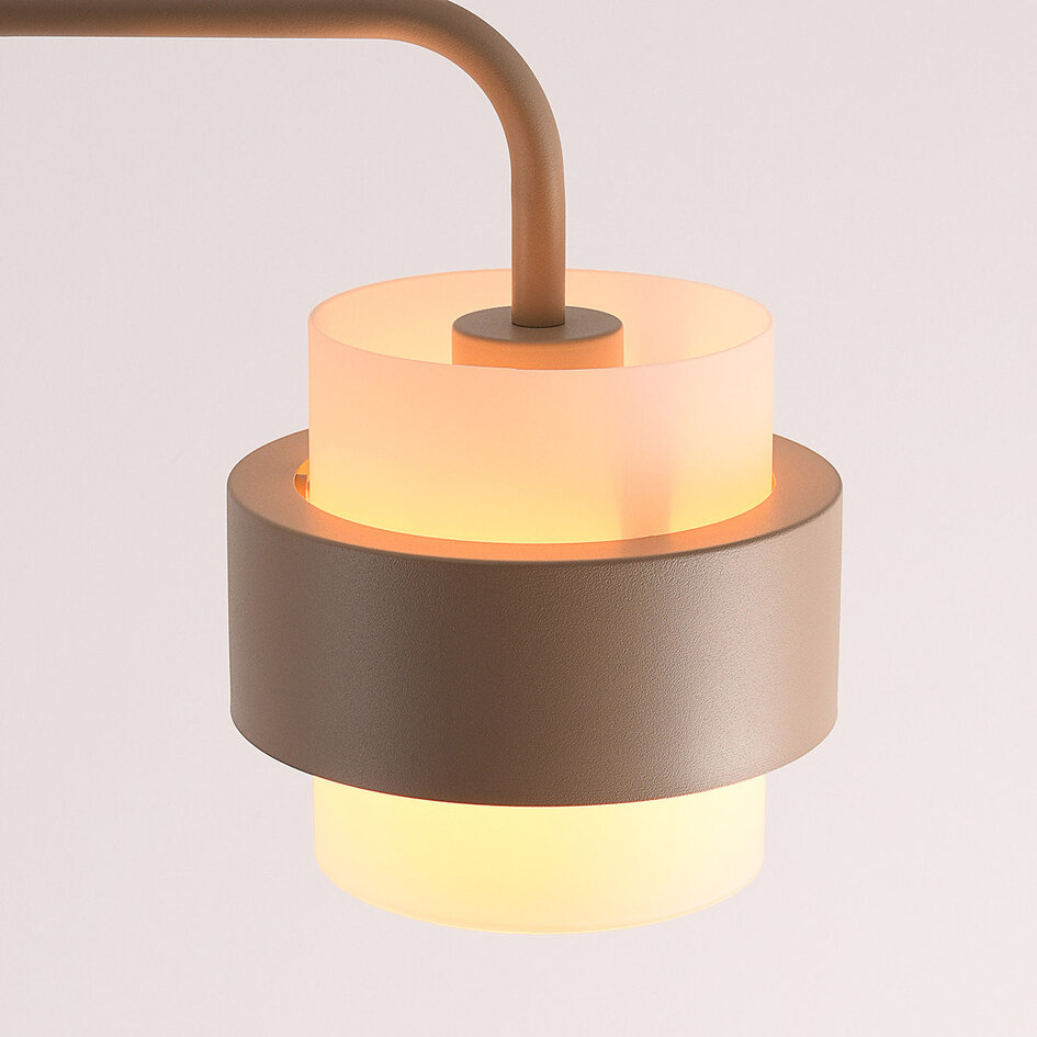 Moderne vloerlamp Kodee in beige met melkwit glas