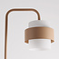 Moderne vloerlamp Kodee in beige met melkwit glas