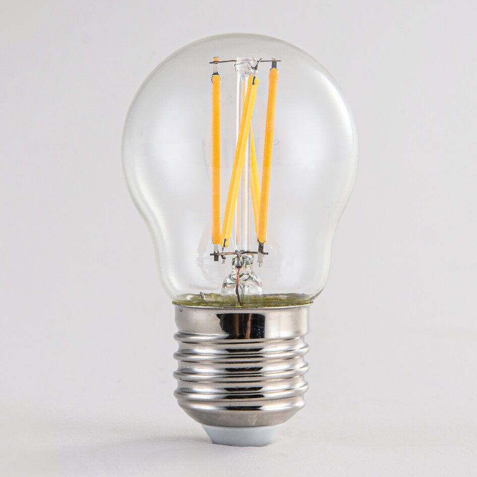 2,5W & 4,5W filament lamp, 2200-4000K, helder glas Ø45 mm, dim-to-warm