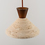2-lichts Japandi hanglamp Mara van travertin (natuursteen) en hout