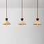 3-lichts Japandi hanglamp Mara van travertin (natuursteen) en hout