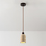 Japandi hanglamp Voro - travertin (natuursteen) en hout