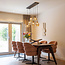 Hanglamp met amber glas en donkere houtoptiek, 6-lichts - Loic