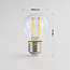 2,5W & 4,5W filament lamp, 2700K, helder glas Ø45 - dimbaar