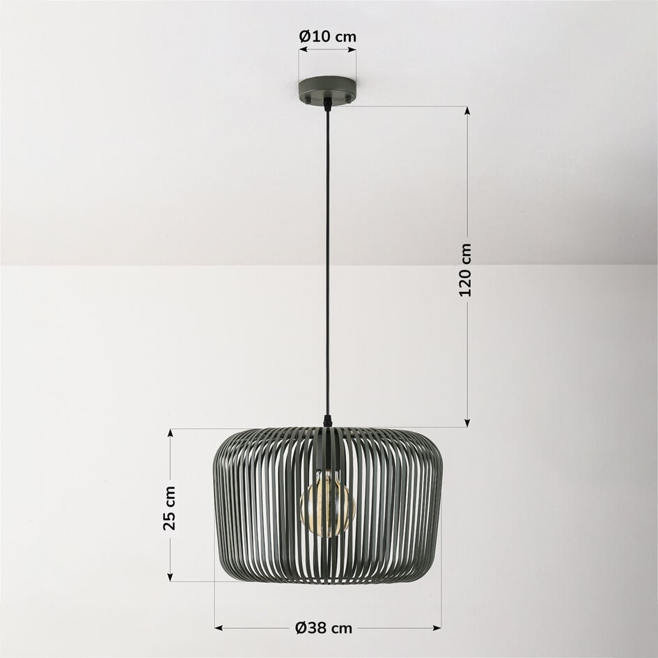 Hanglamp Viro van groen metaal – Ø38 cm