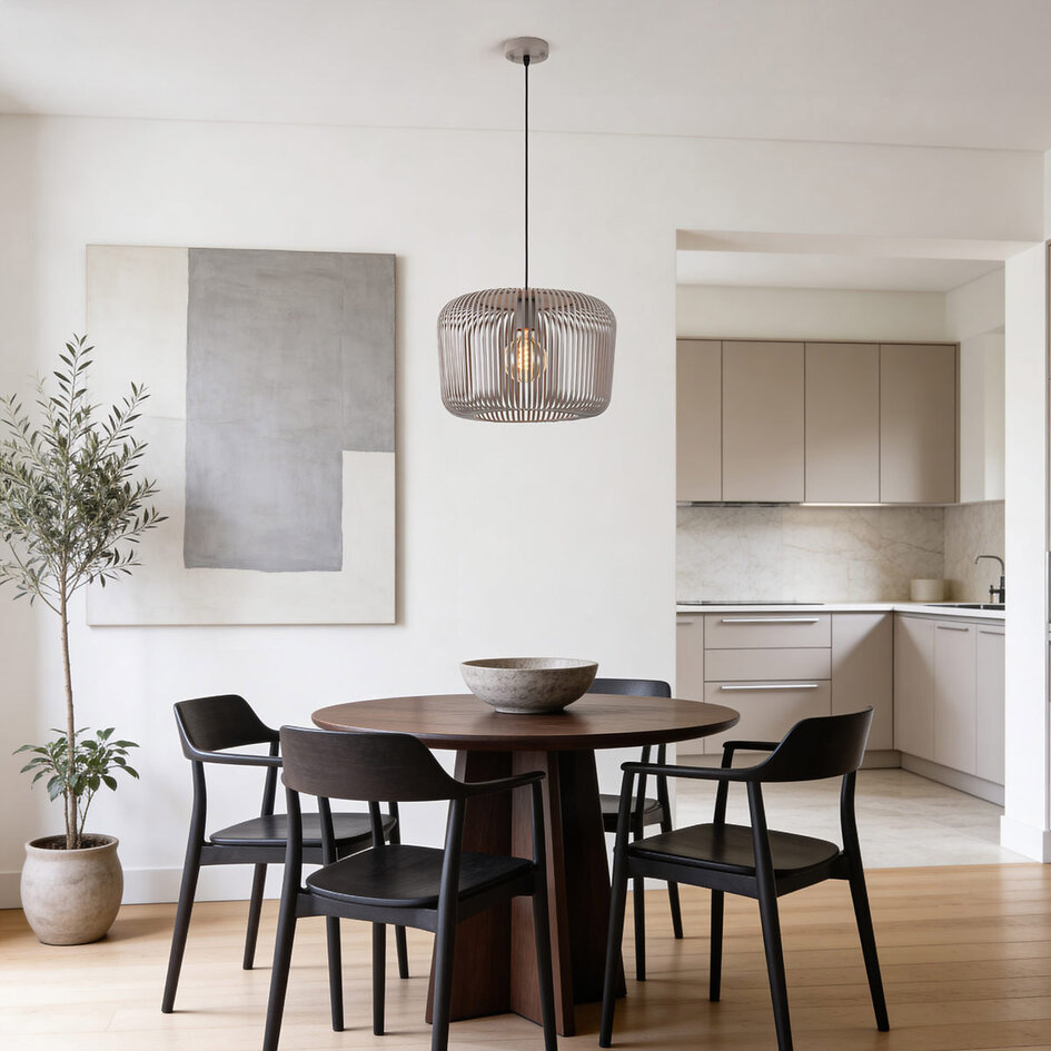 Hanglamp Viro van lichtgrijs metaal – Ø38 cm