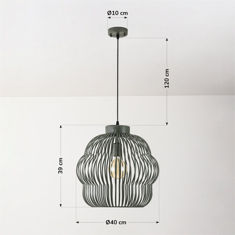 Hanglamp Kavo van groen metaal – Ø40 cm