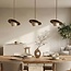 3-lichts hanglamp Tona - travertin (natuursteen) en hout
