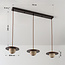 3-lichts hanglamp Tona - travertin (natuursteen) en hout