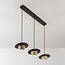 3-lichts hanglamp Tona - travertin (natuursteen) en hout