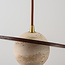 3-lichts hanglamp Tona - travertin (natuursteen) en hout