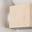 Wandlamp Marno vierkant van travertin (natuursteen) en melkwit glas
