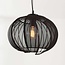 Hanglamp Lofas - open metalen kap met zwart stof