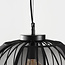 Hanglamp Lofas met open metalen kap en zwart stof