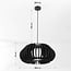 Hanglamp Rorka - zwarte lamellen met diffuser