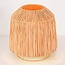 Tafellamp Aruna van raffia papier met beige metalen voet