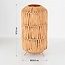 Tafellamp Arena  van raffia papier met beige metalen voet
