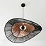 Hanglamp Ravena van handgevlochten papier in zwart en naturel
