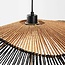 Hanglamp Ravena van handgevlochten papier in zwart en naturel