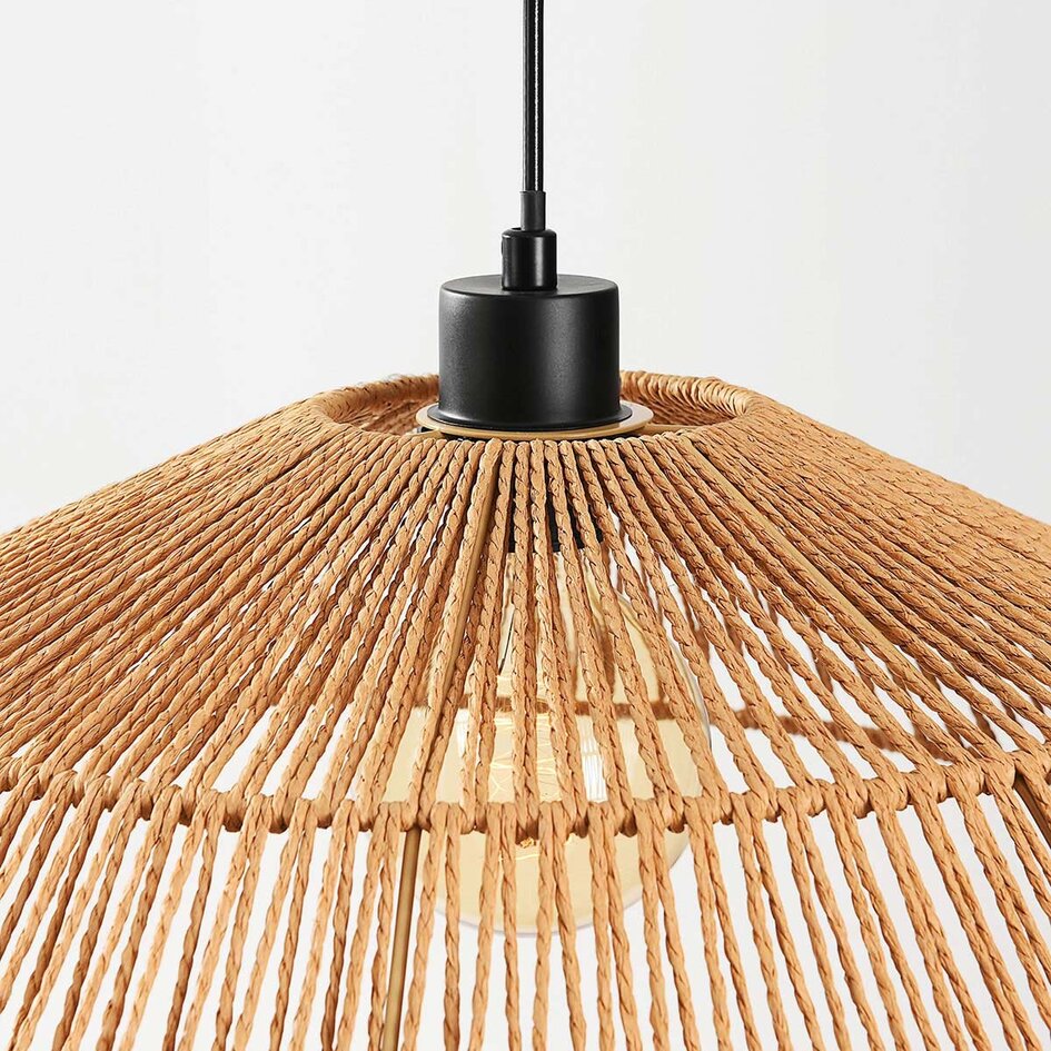 Boho hanglamp Serra - handgevlochten in naturel