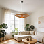 Hanglamp Orana met dubbele kap van handgevlochten papier in naturel