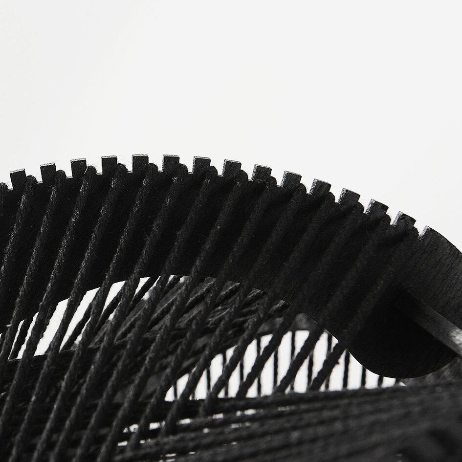 Hanglamp Wildlum van katoentouw in zwart