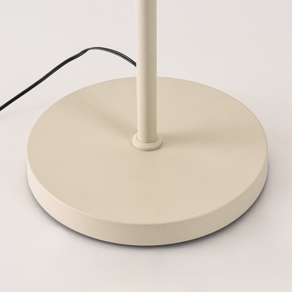 Beige vloerlamp Zhan met drie draaibare spots en touch dimmer
