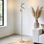 Beige vloerlamp Zhan met drie draaibare spots, touch dimmer en up & down licht