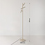 Beige vloerlamp Zhan met drie draaibare spots, touch dimmer en up & down licht