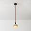 Hanglamp Vara - travertin (natuursteen), hout en melkwit glas