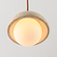 Hanglamp Vara - travertin (natuursteen), hout en melkwit glas