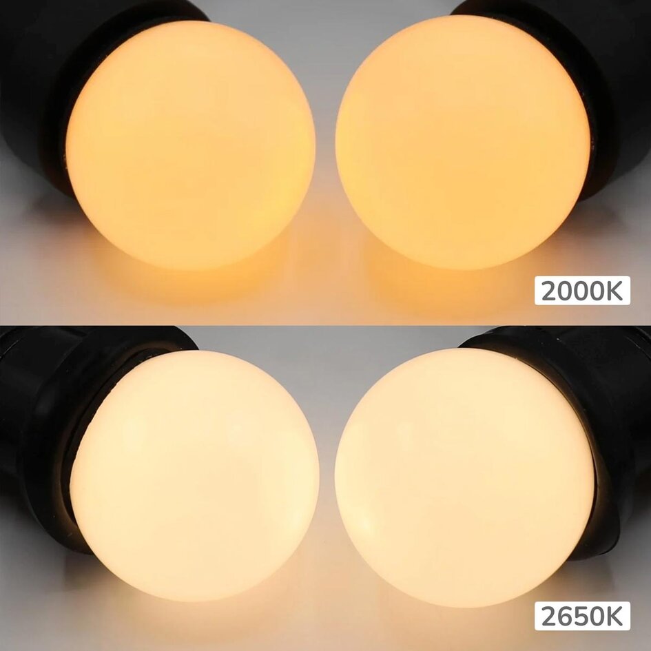 Prikkabel set met LED lampen met melkwitte kap