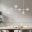 7-lichts hanglamp Hepta - melkwit en transparant glas, wit