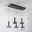 5-lichts hanglamp Valira - zwart chrome met smoke glas, afstandsbediening en dimbaar