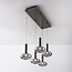 5-lichts hanglamp Valira - zwart chrome met smoke glas, afstandsbediening en dimbaar