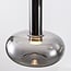 Dimbare hanglamp Valira zwart met smoke glas en afstandsbediening, 5-lichts