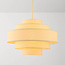 Hanglamp Zavon met gelaagde stoffen kap in crème beige