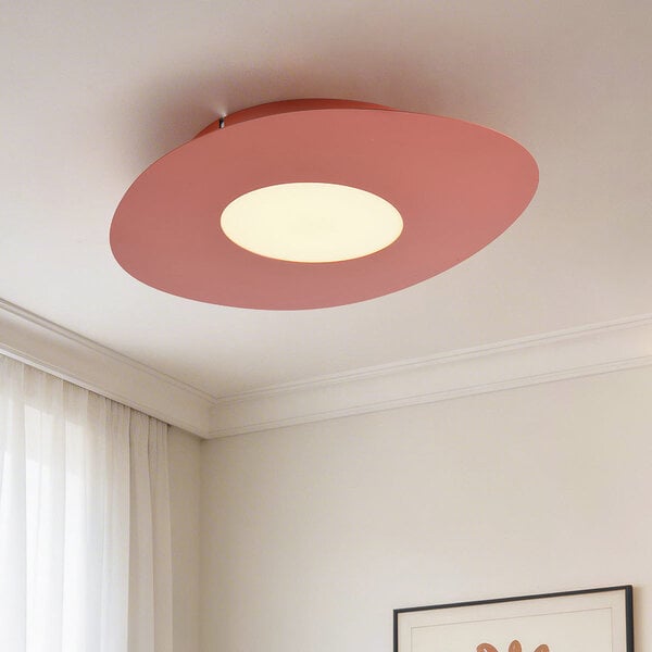 Plafondlamp Malina in terracotta rood met organische vorm