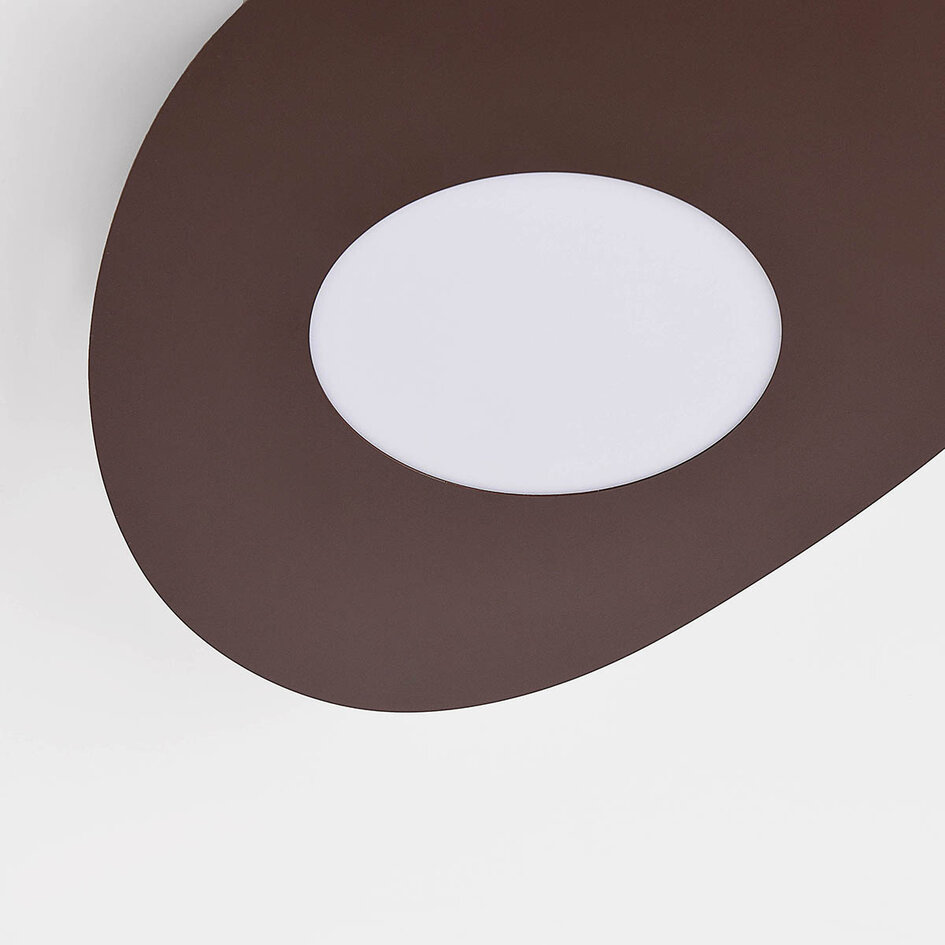 Plafondlamp Aralya in bruin met organische vorm