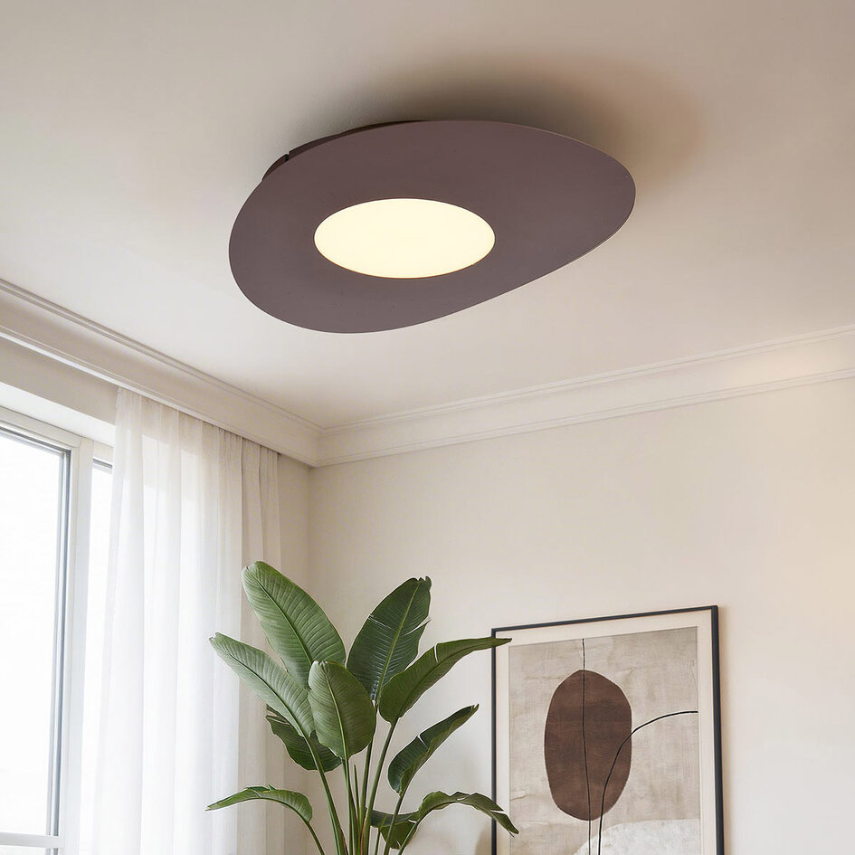 Plafondlamp Aralya in bruin met organische vorm