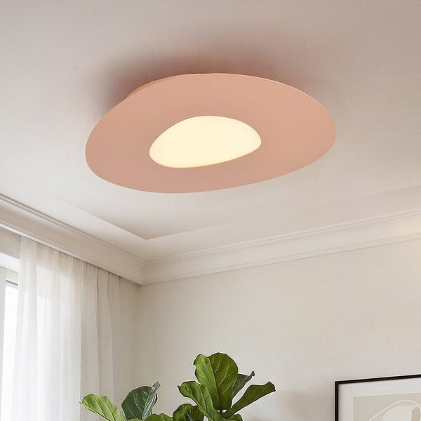 Plafondlamp Felora in warm beige met organische vorm