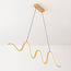 3-staps dimbare design hanglamp Ariana in warm beige met golvende LED-verlichting