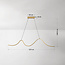 Design hanglamp Briana in goud met golvende LED-verlichting, 3-staps dimbaar