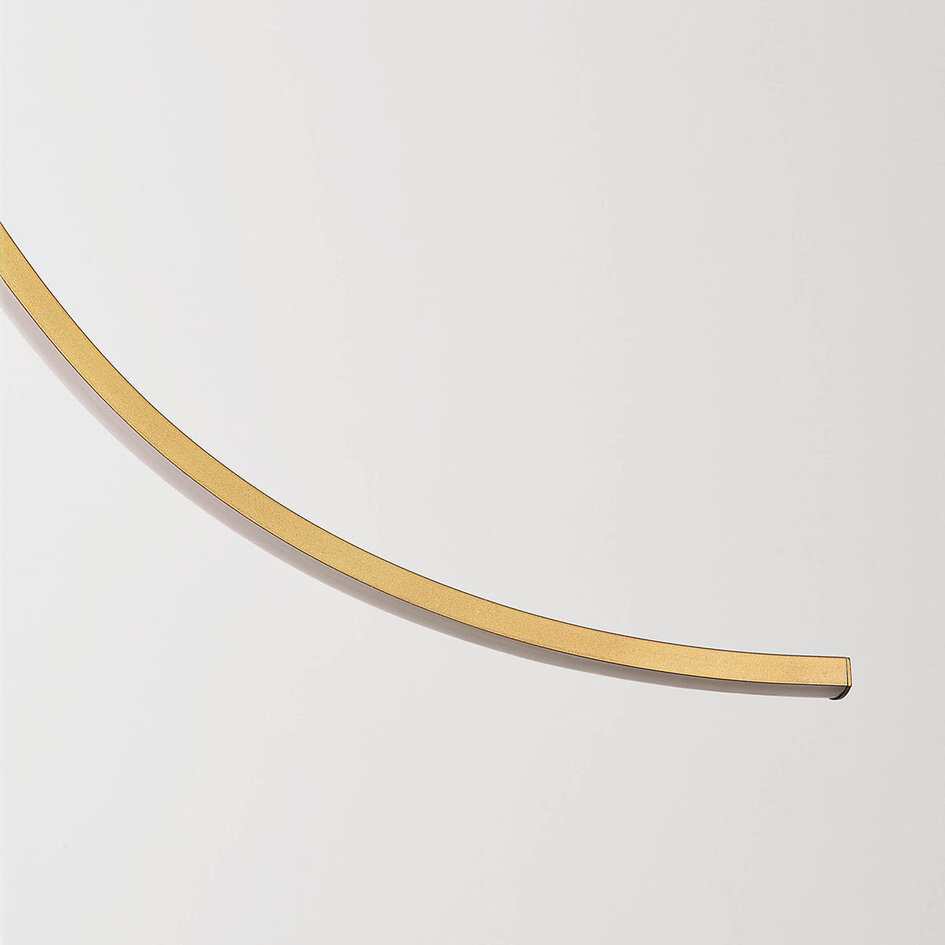 Design hanglamp Briana in goud met golvende LED-verlichting, 3-staps dimbaar
