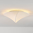 Plafondlamp Korena met vloeiende vorm en zijde-look kap - wit